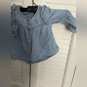GAP Denim Baby Shirt in Soft Blue